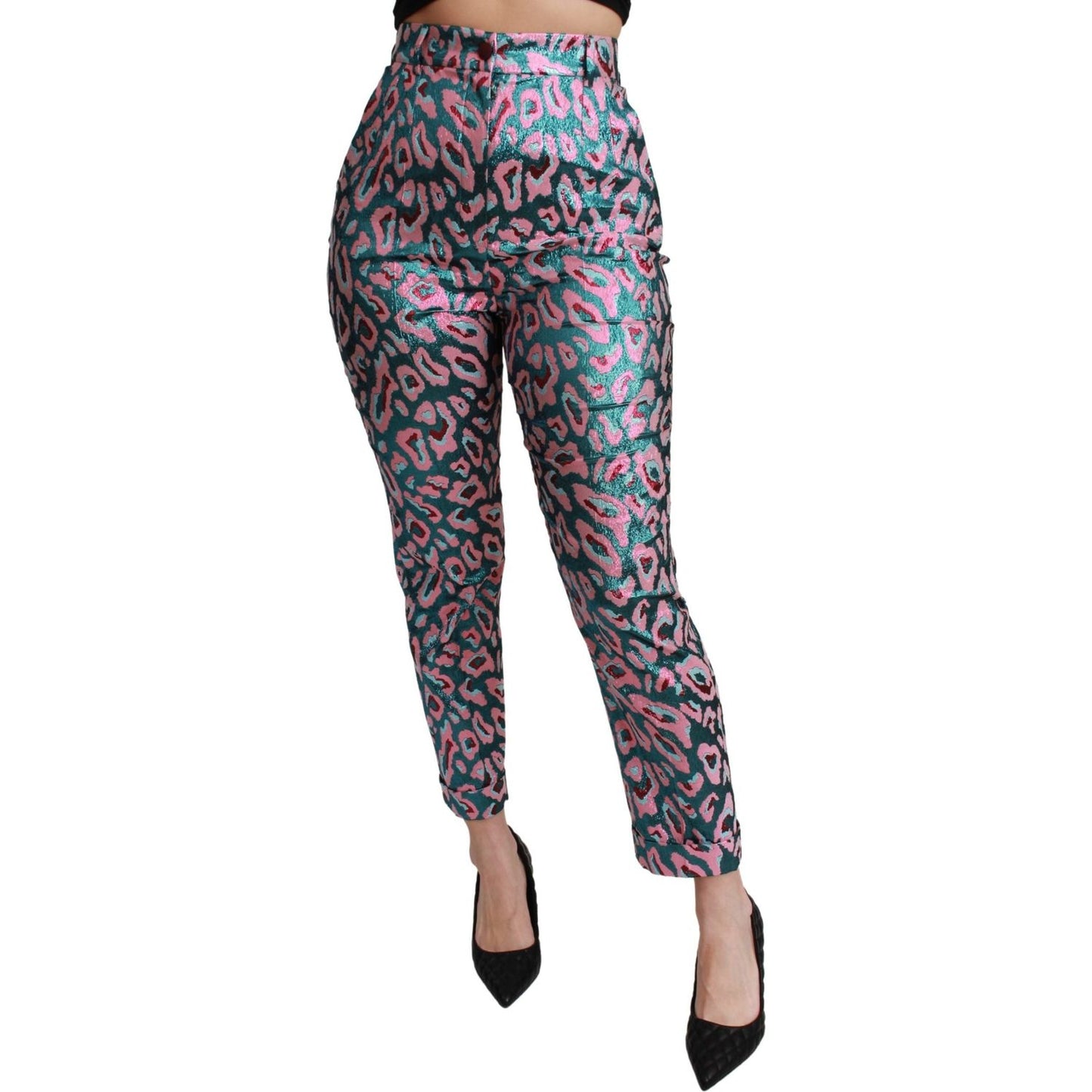 Dolce & Gabbana Elegant High Waist Cropped Silk Blend Pants Dolce & Gabbana