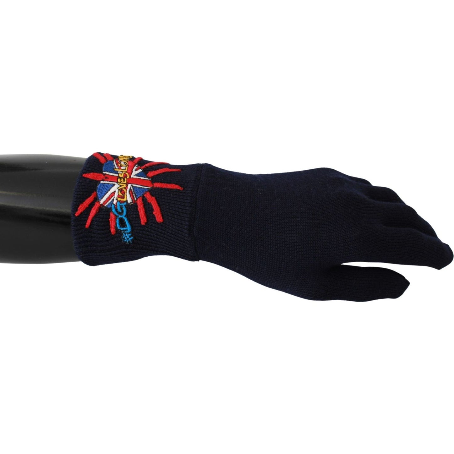 Dolce & Gabbana Blue Virgin Wool Unisex Gloves Dolce & Gabbana