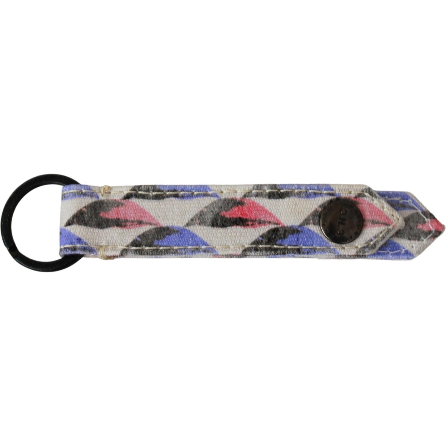 Costume National White Ring Branded Textile  Keychain