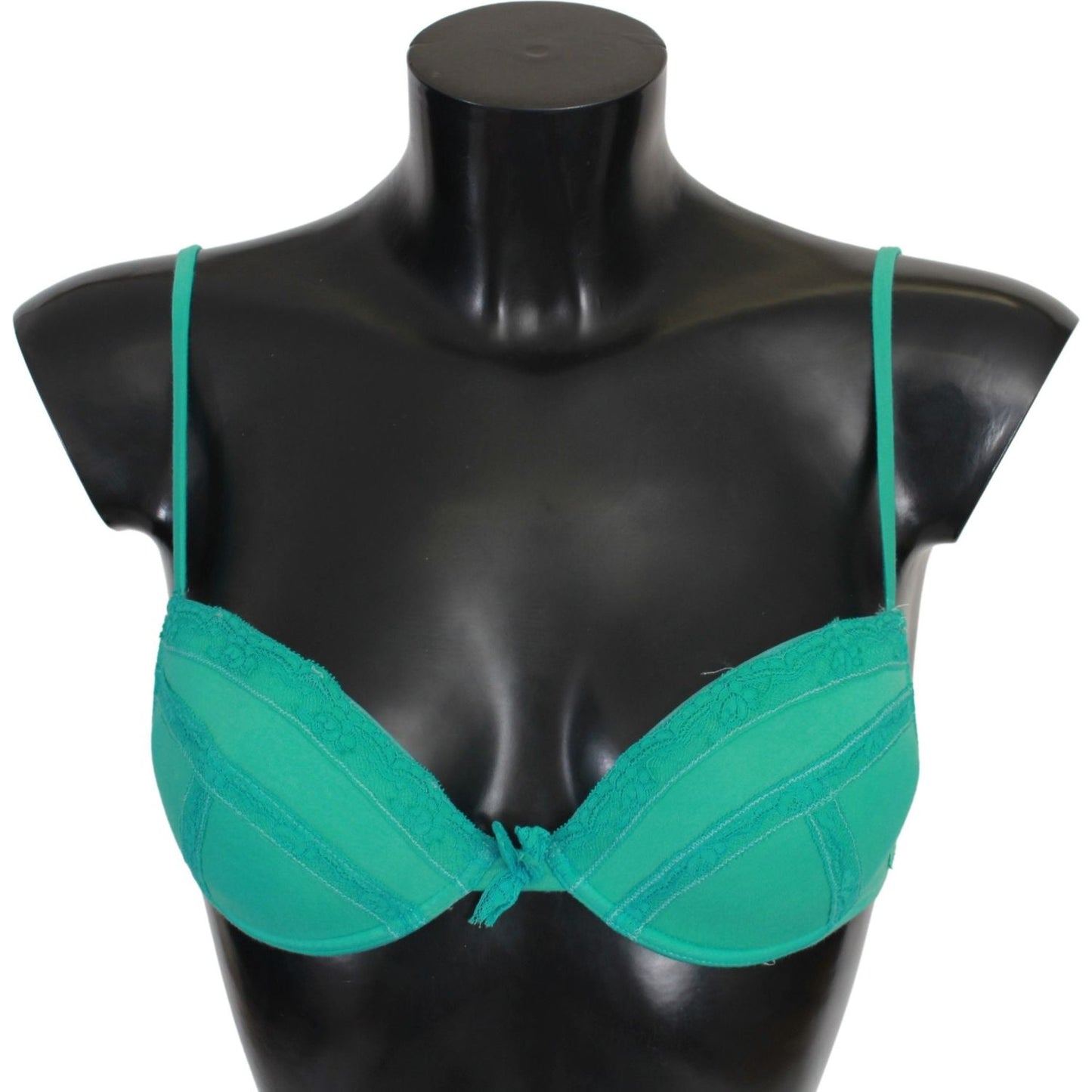 Ermanno Scervino Luxurious Green Cotton Push Up Bra Ermanno Scervino