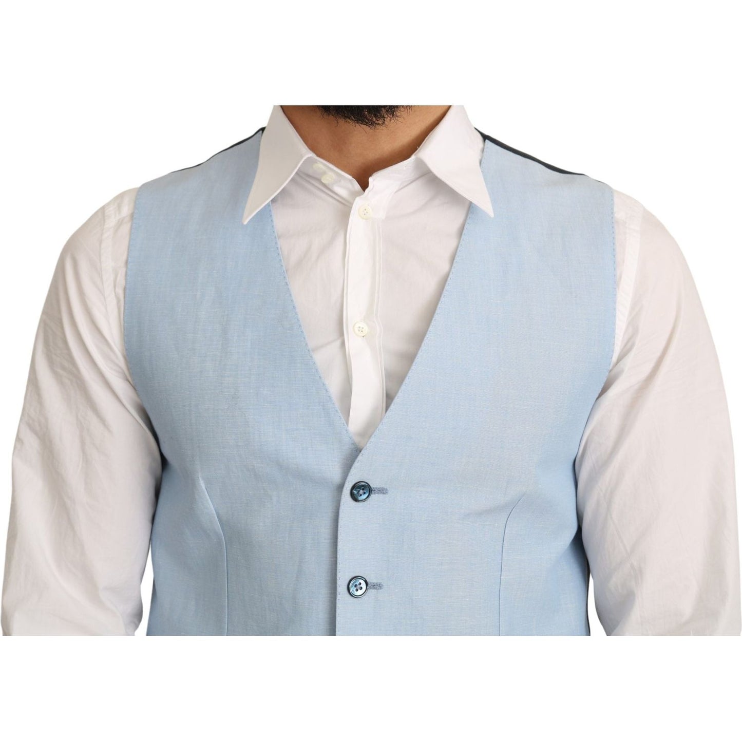 Dolce & Gabbana Elegant Azure Men's Formal Vest Dolce & Gabbana