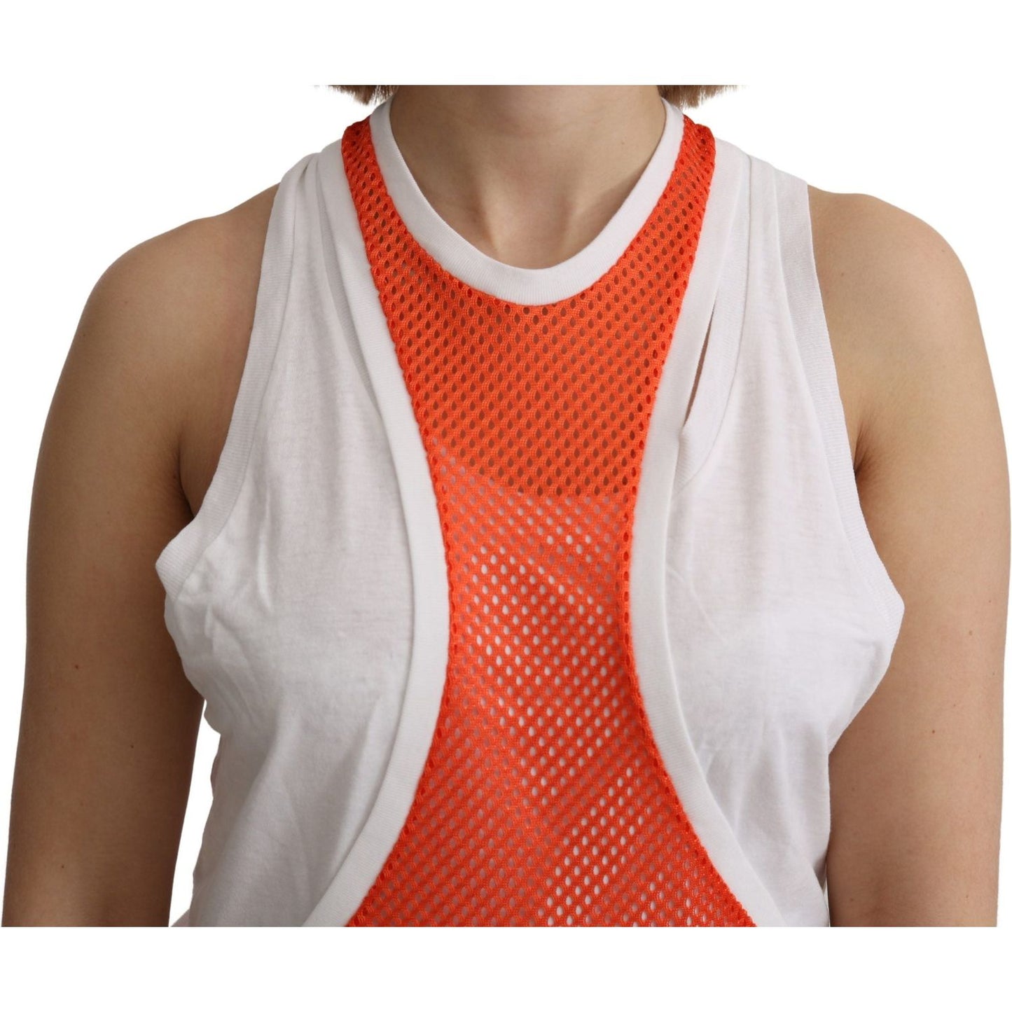 Dsquared² Elegant Sleeveless Cotton Tank in Orange Dsquared²