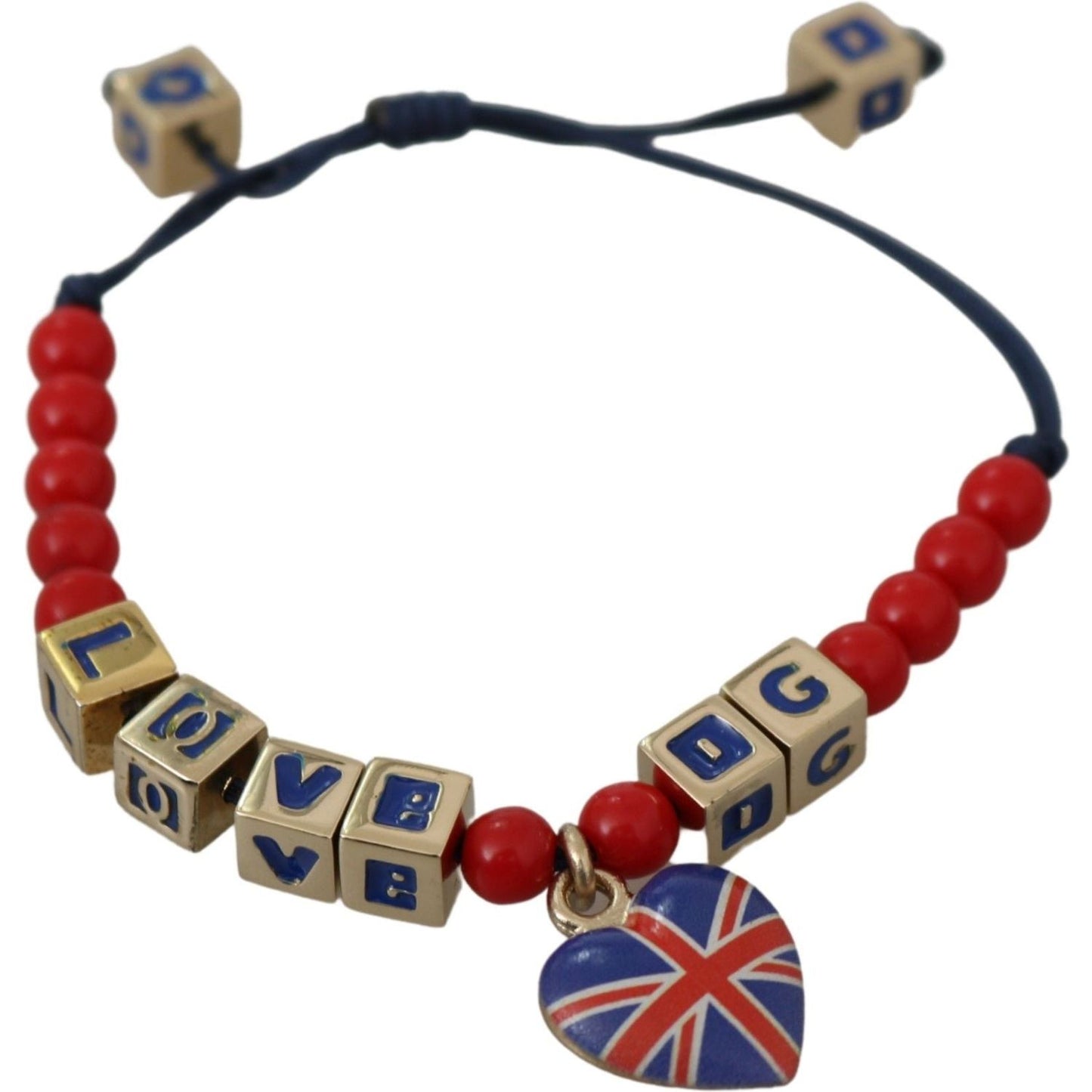 Dolce & Gabbana Elegant Blue Red Glass Cotton Blend Bracelet Bracelet Dolce & Gabbana