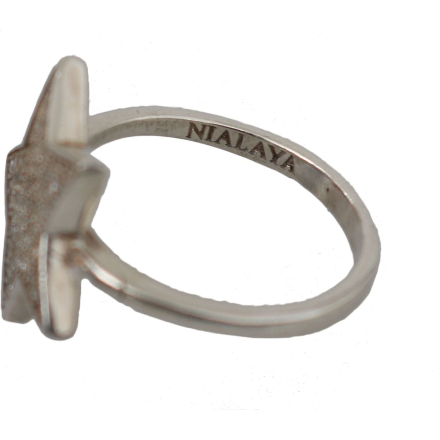 Nialaya Chic Silver CZ Crystal Women's Statement Ring Ring Nialaya