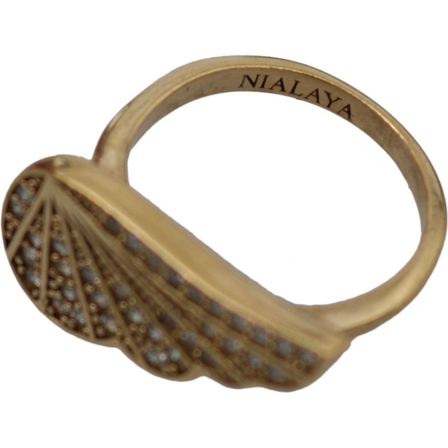 Nialaya Elegant Gold-Crystal Embellished Ring Ring Nialaya