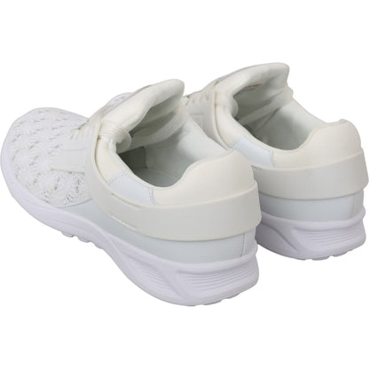 Philipp Plein White Polyester Casual Sneakers Shoes