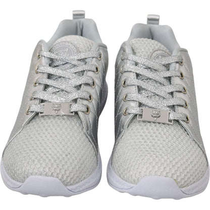 Philipp Plein Gisella Silver Polyester Sneakers Shoes