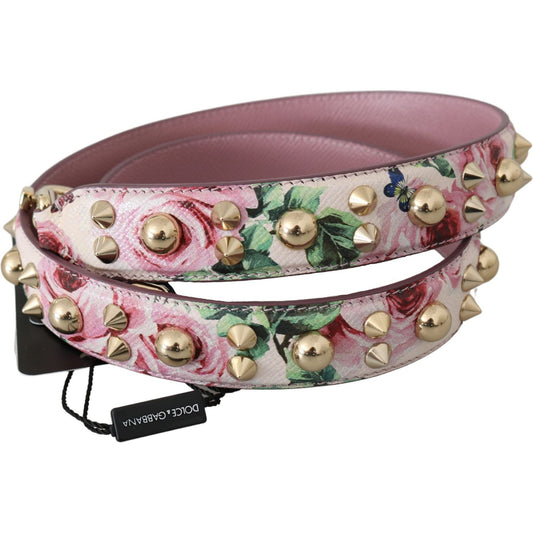 Dolce & Gabbana Chic Floral Pink Leather Shoulder Strap Dolce & Gabbana