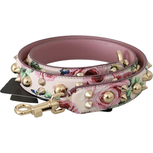 Dolce & Gabbana Chic Floral Pink Leather Shoulder Strap