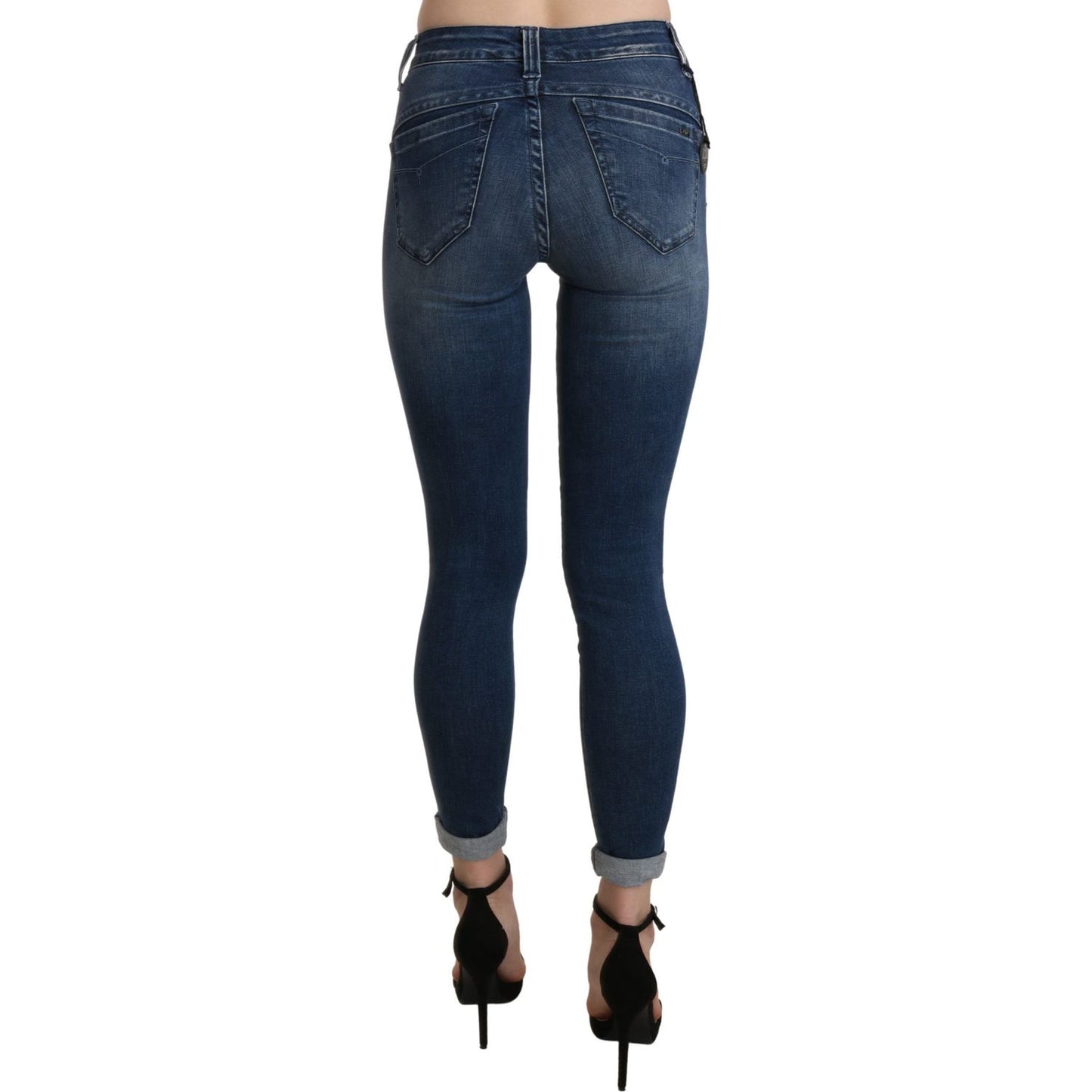 Ermanno Scervino Chic Blue High Waist Cropped Jeans Ermanno Scervino