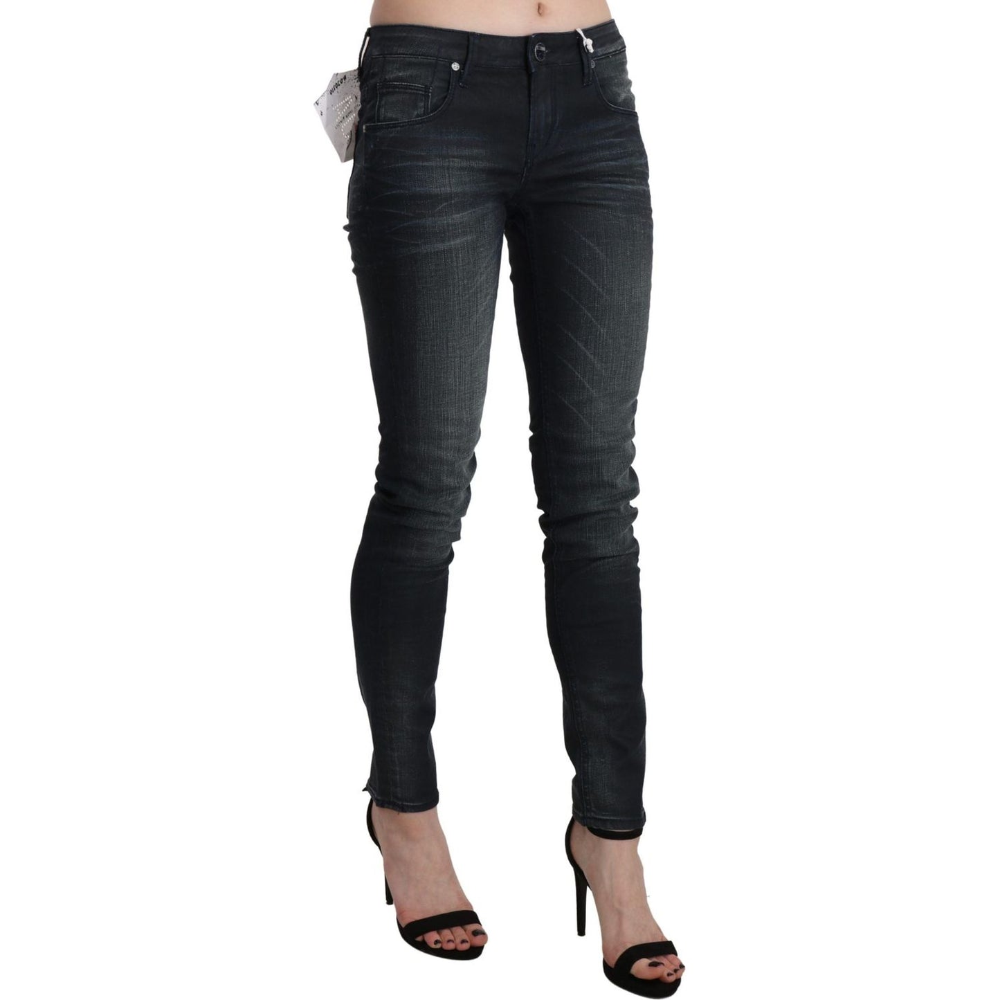 Acht Elegant Low Waist Skinny Black Jeans Jeans & Pants Acht