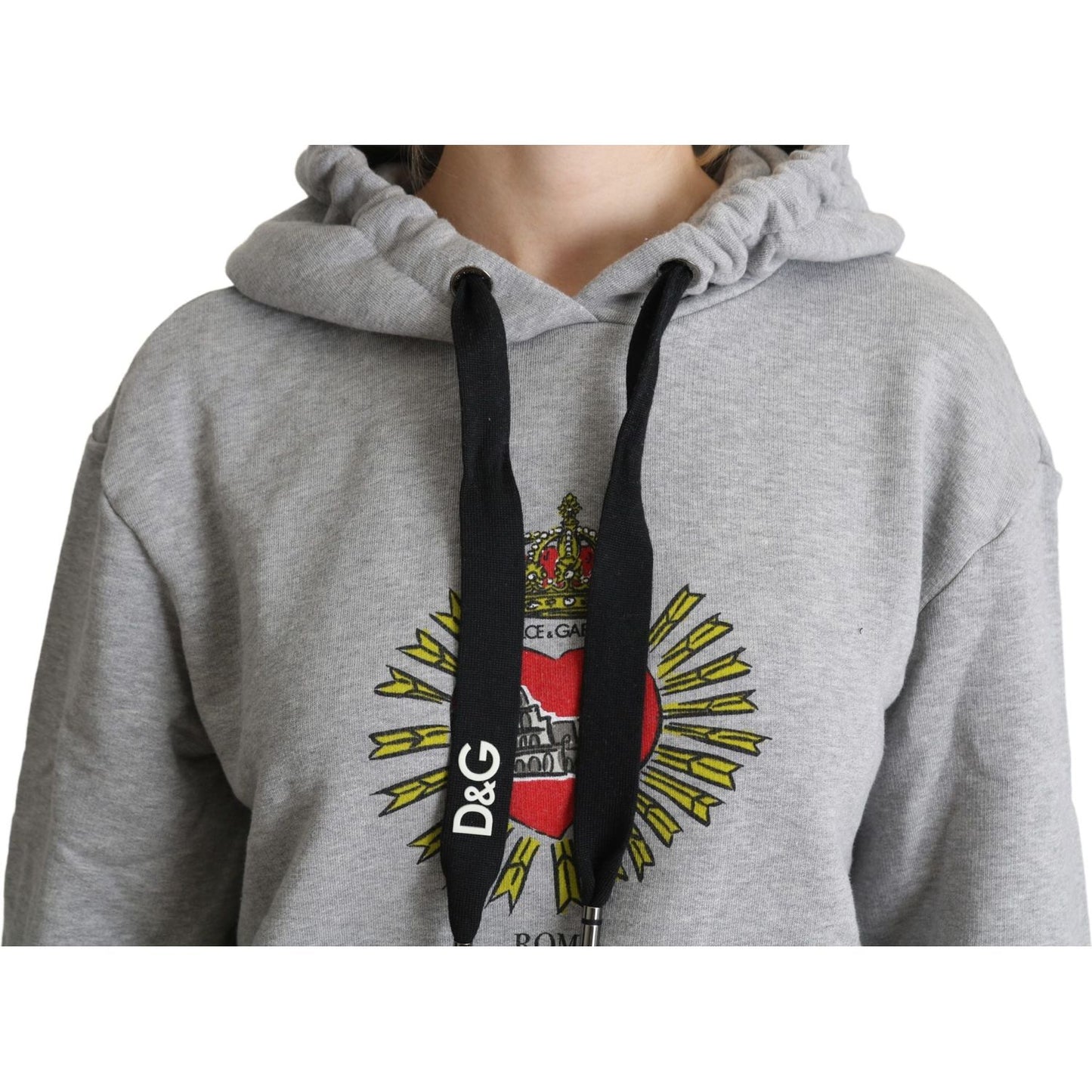 Dolce & Gabbana Exclusive Hooded Gray Cotton Sweater Dolce & Gabbana