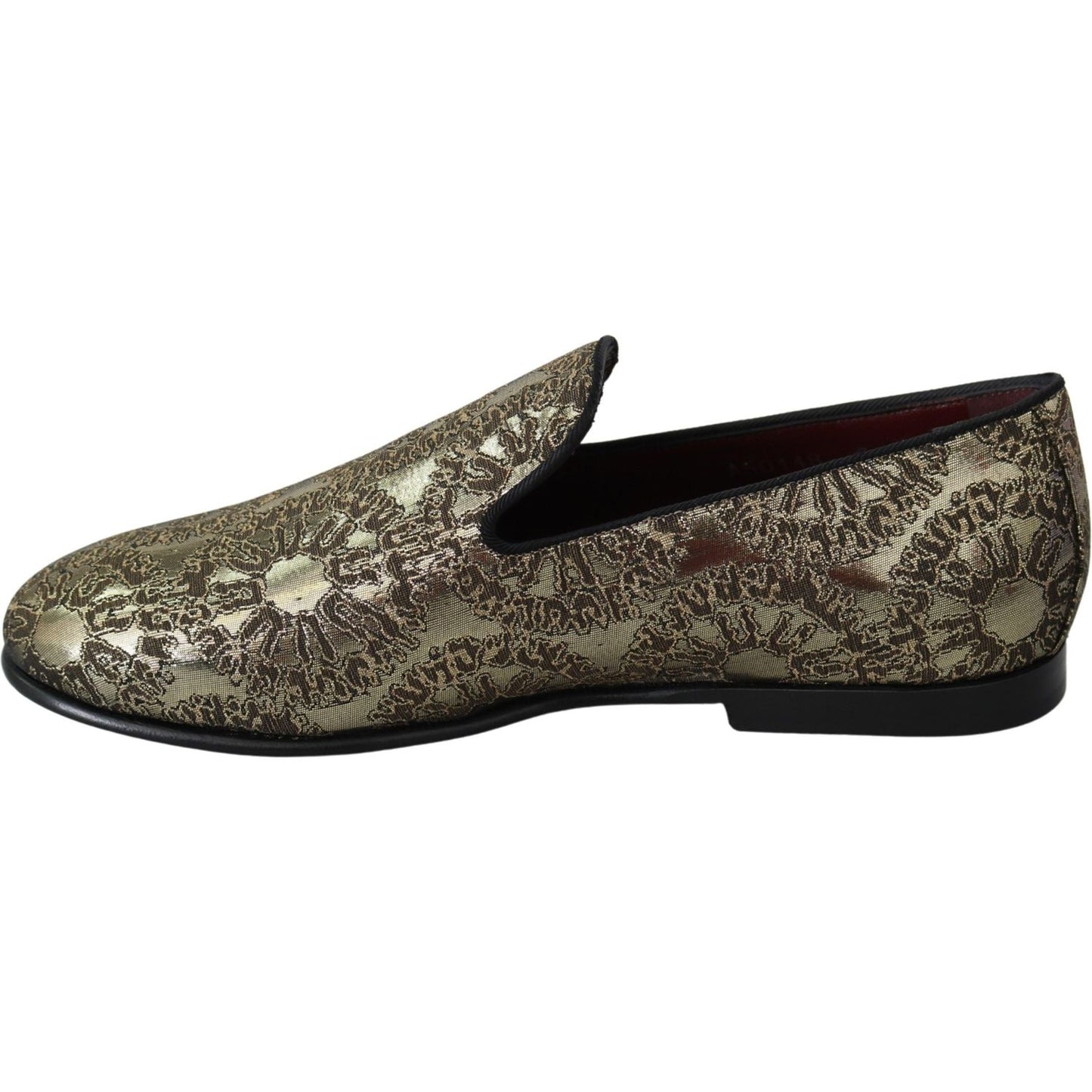 Dolce & Gabbana Gold Bordeaux Loafers Slides Dress Shoes Dolce & Gabbana