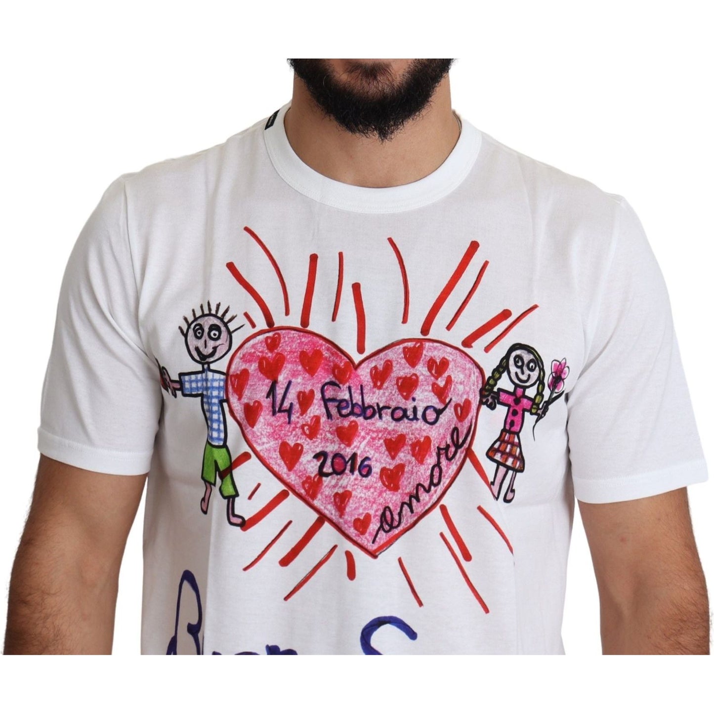 Dolce & Gabbana Romantic Heart Print Crew Neck Tee Dolce & Gabbana