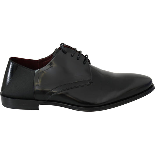 Dolce & Gabbana Elegant Black Leather Derby Shoes Dolce & Gabbana