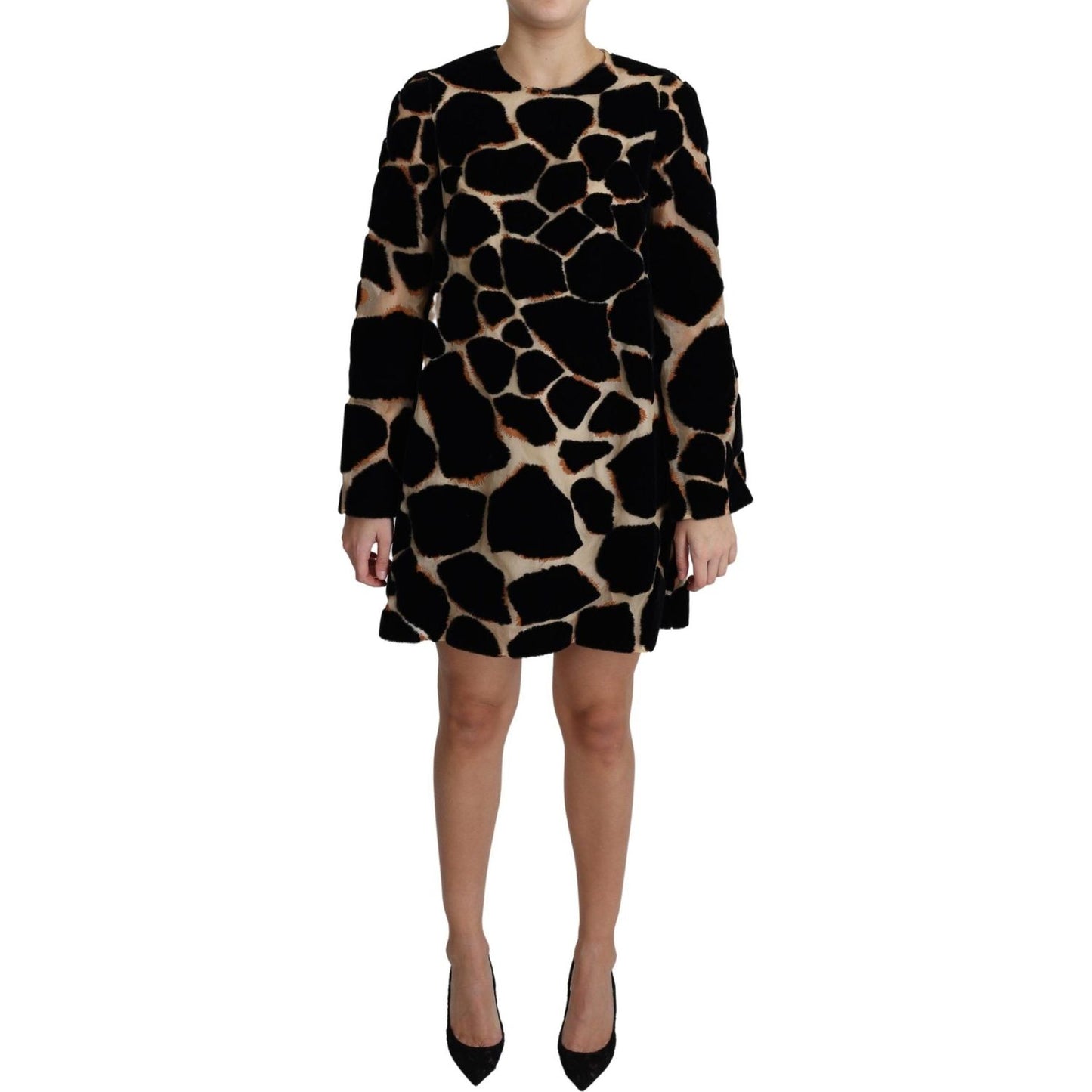 Dolce & Gabbana Chic Giraffe Print Shift Mini Dress Dolce & Gabbana