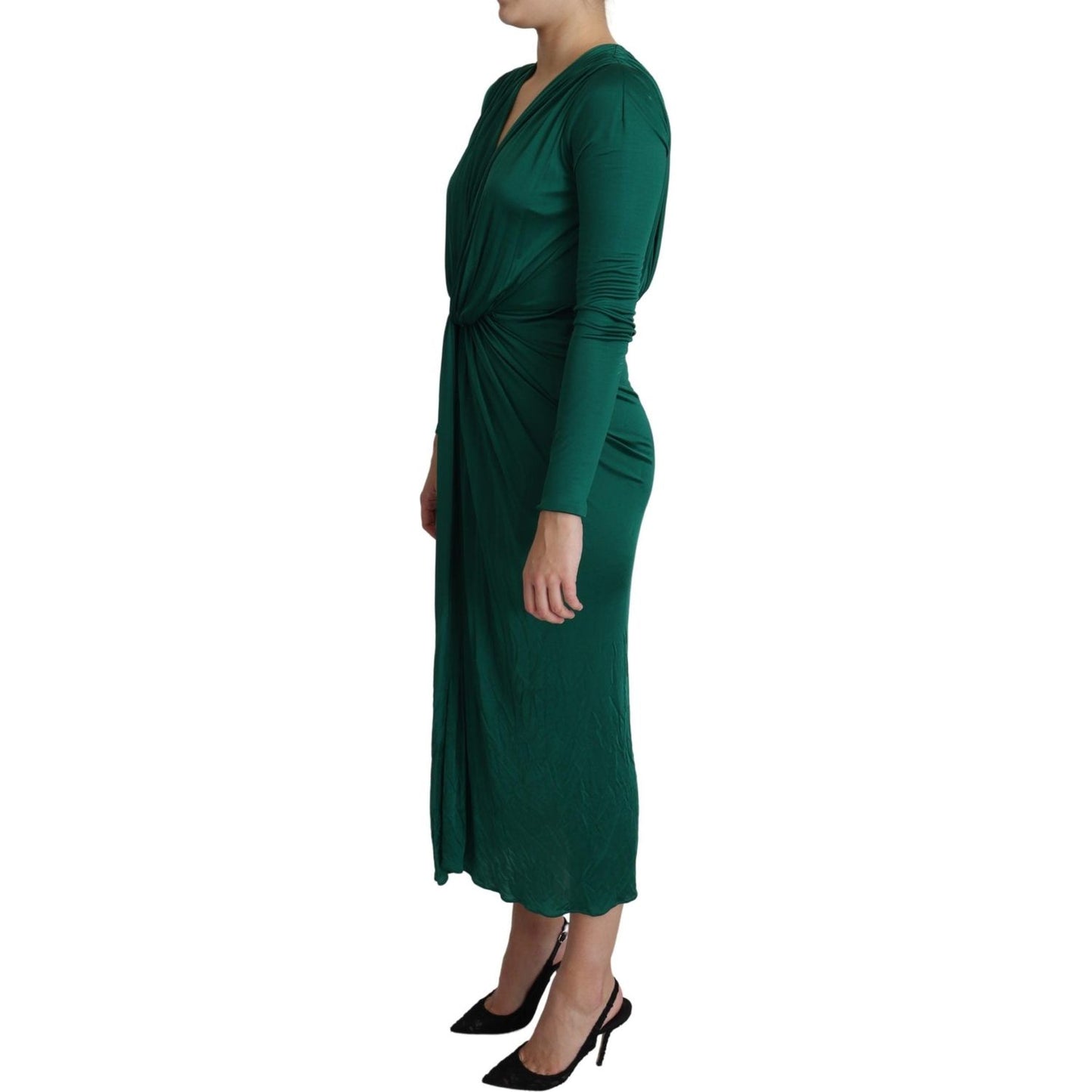 Dolce & Gabbana Emerald Elegance Bodycon Midi Dress Dolce & Gabbana