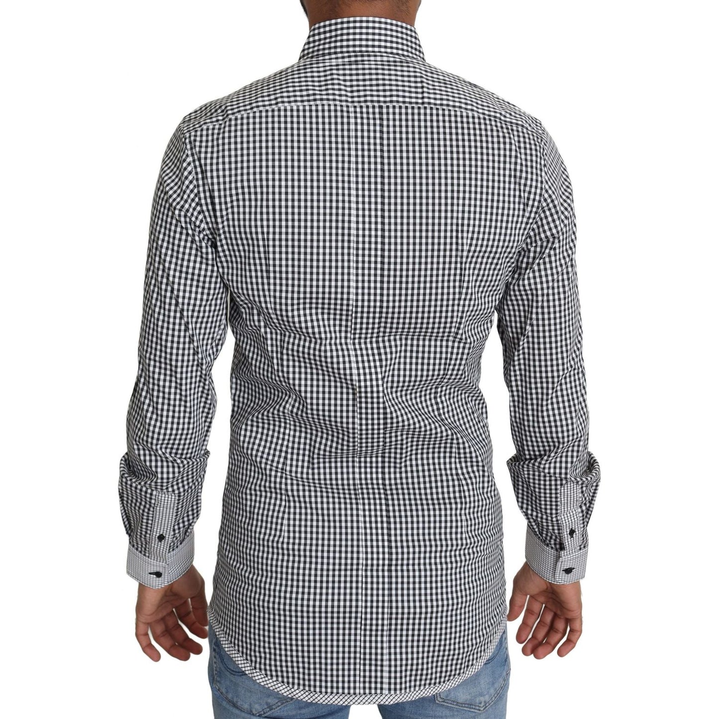 Dolce & Gabbana Black White Checkered Casual Shirt 1728,67345645728,Black,Clothing,Dolce & Gabbana,Dress Shirts - Shirts - Clothing,IT37 | XS,Material: 65% Cotton 30% Nylon 5% Elastane,Men,Men - Clothing,New with tags,Shirts - Clothing,Shirts - Men - Clot