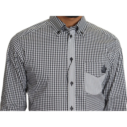 Dolce & Gabbana Black White Checkered Casual Shirt 1728,67345645728,Black,Clothing,Dolce & Gabbana,Dress Shirts - Shirts - Clothing,IT37 | XS,Material: 65% Cotton 30% Nylon 5% Elastane,Men,Men - Clothing,New with tags,Shirts - Clothing,Shirts - Men - Clot