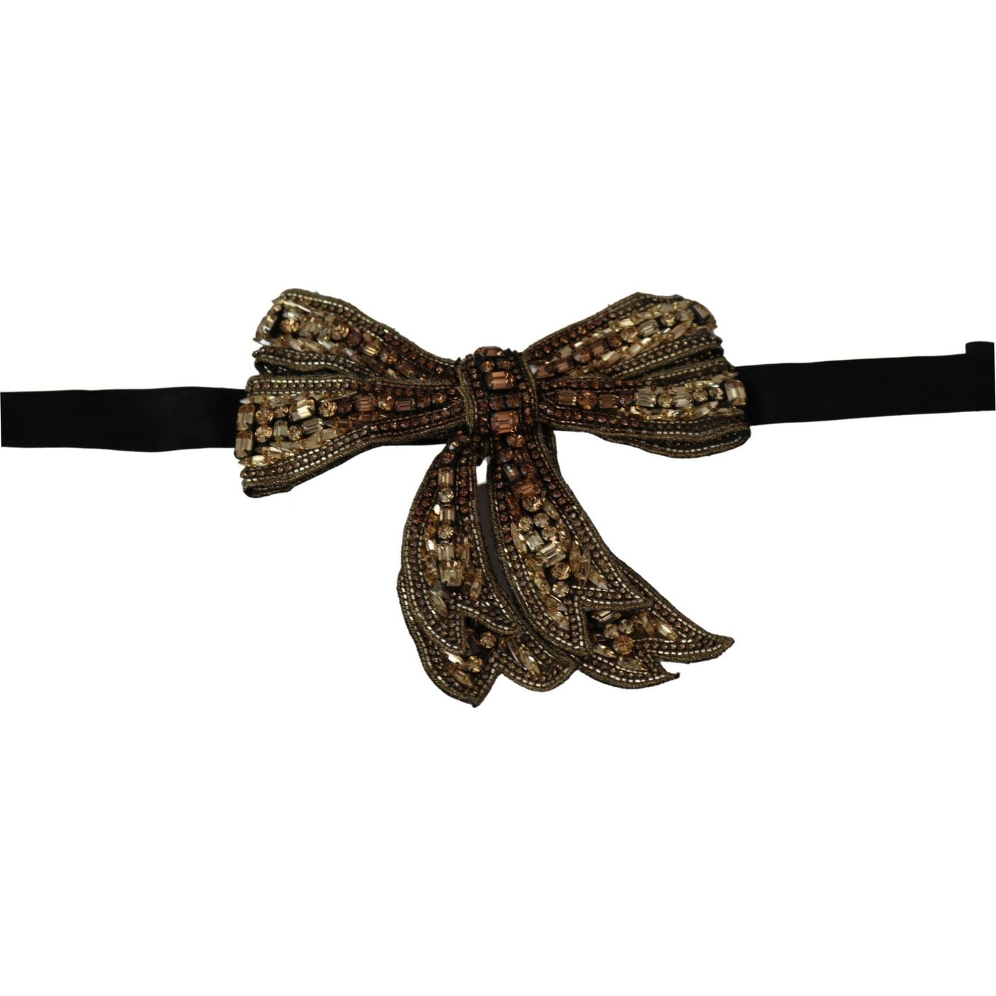 Dolce & Gabbana Elegant Silk Rhinestone Bow Tie Bow Tie Dolce & Gabbana