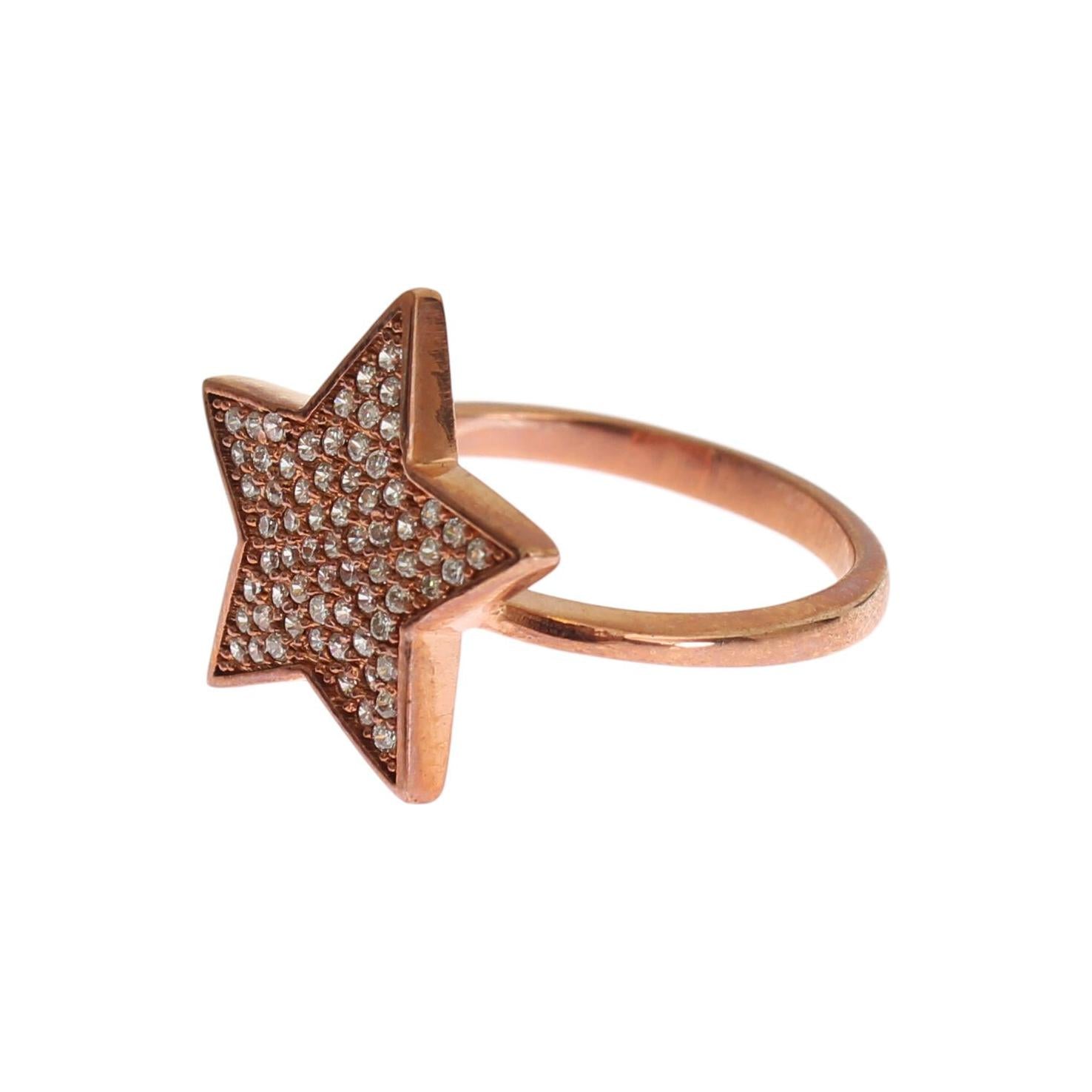 Nialaya Womens Clear CZ Star 925 Silver Ring