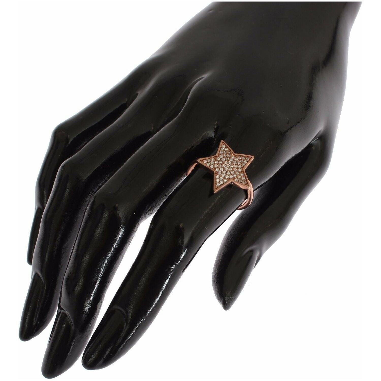 Nialaya Womens Clear CZ Star 925 Silver Ring