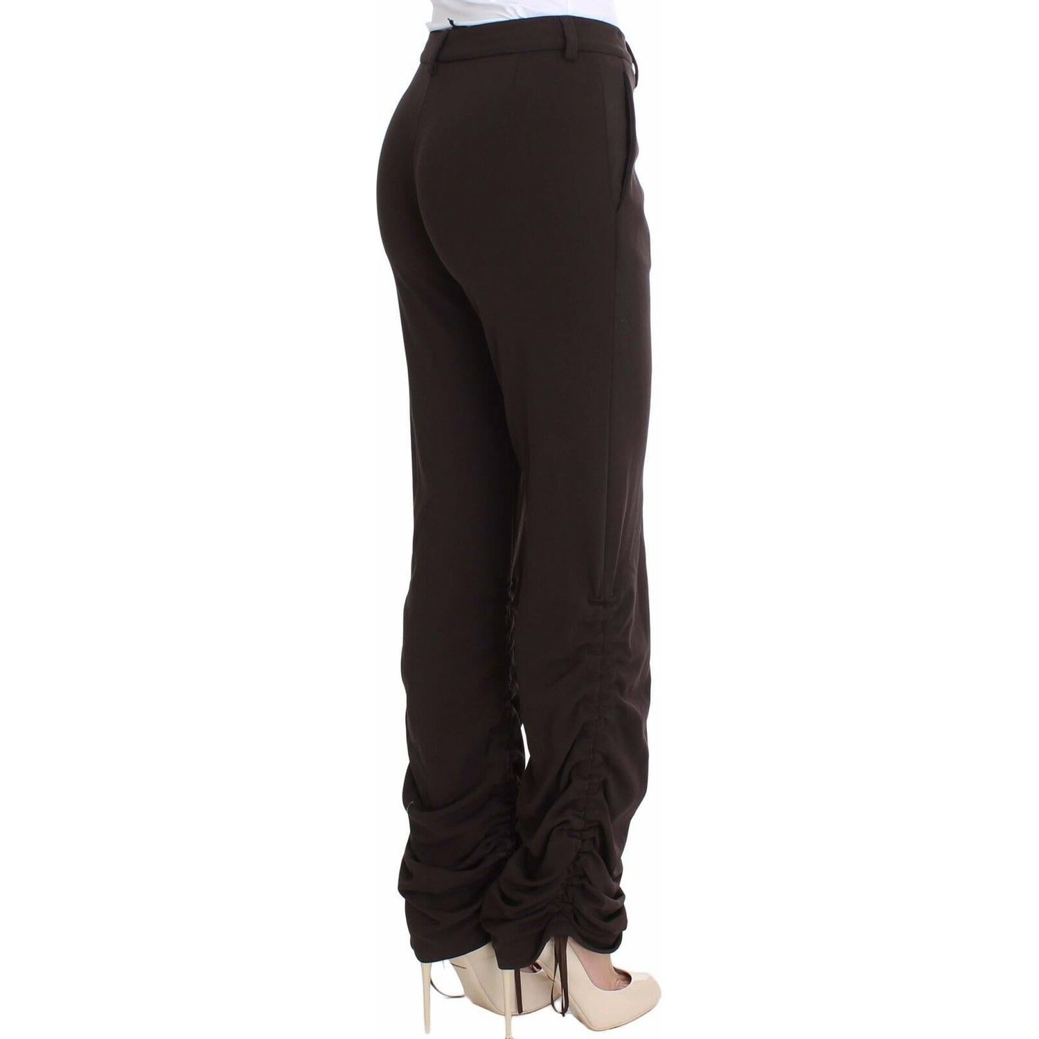 Ermanno Scervino Brown Stretch Casual Trousers Pants