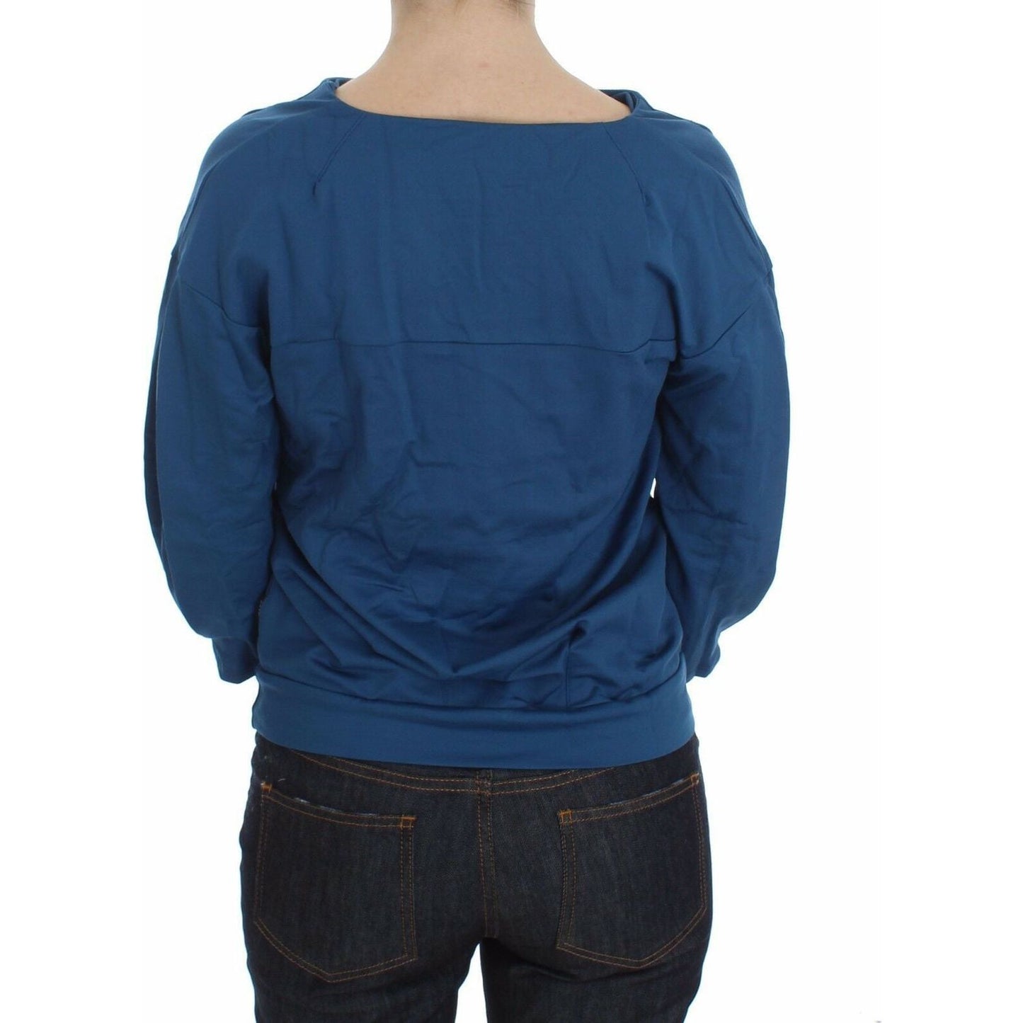 Exte Elegant Deep V-Neck Sweater in Blue Exte