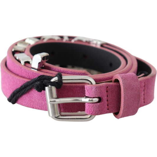 Just Cavalli Fuschia Pink Leather Waist Belt Belt Just Cavalli