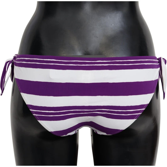 Dolce & Gabbana Chic Striped Bikini Bottom - Effortless Poolside Glamour Dolce & Gabbana