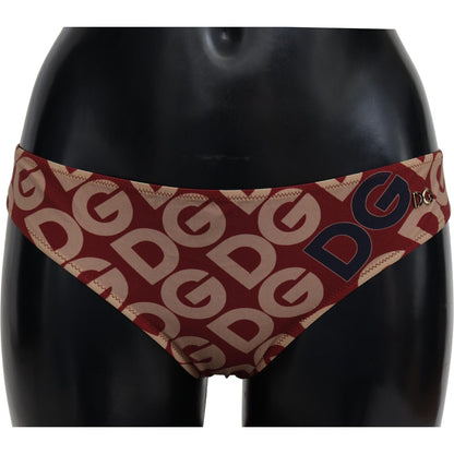 Dolce & Gabbana Multicolor DG Logo Print Bottom Beachwear Bikini Swimsuit