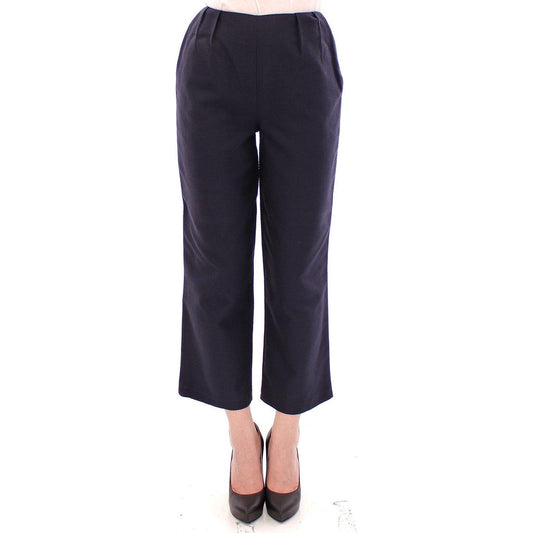 Andrea Incontri Blue Cropped Cotton Pants 1728,67345645728,Andrea Incontri,Blue,Clothing,Cropped Pants - Pants - Clothing,IT40|S,IT42|M,Jeans & Pants - Women - Clothing,Material: 100% Cotton,New with tags,Pants - Clothing,Women,Women - Clothing