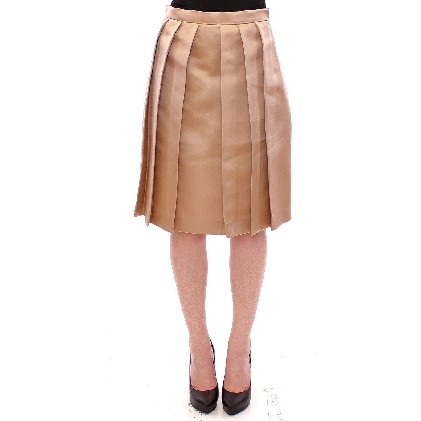 Andrea Incontri Elegant Silk Pleated Knee-Length Skirt Andrea Incontri