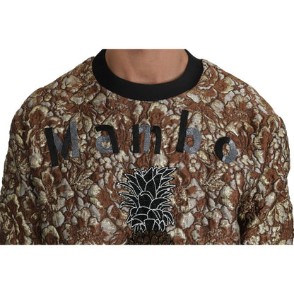 Dolce & Gabbana Multicolor MAMBO Jacquard Pineapple Pullover Sweater 12% Metal fibe,17% Nylon,17% Silk,1728,67345645728,Clothing,Dolce & Gabbana,IT46 | S,IT52 | XL,Material: 54% Polyester,Men,Men - Clothing,Multicolor,New with tags,Sweaters - Clothing,Swe