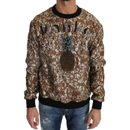 Dolce & Gabbana Multicolor MAMBO Jacquard Pineapple Pullover Sweater 12% Metal fibe,17% Nylon,17% Silk,1728,67345645728,Clothing,Dolce & Gabbana,IT46 | S,IT52 | XL,Material: 54% Polyester,Men,Men - Clothing,Multicolor,New with tags,Sweaters - Clothing,Swe