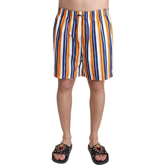 Dolce & Gabbana Multicolor Striped Swim Shorts Trunks Dolce & Gabbana