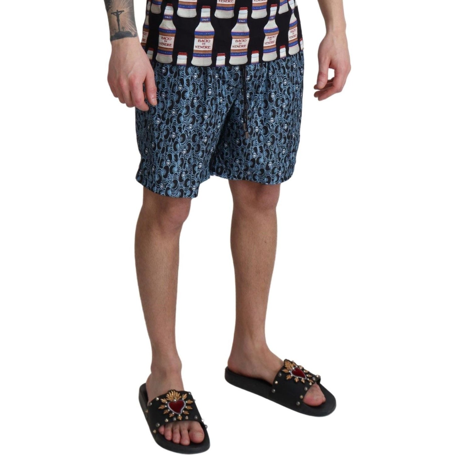 Dolce & Gabbana Chic Blue Drawstring Swim Trunks Dolce & Gabbana