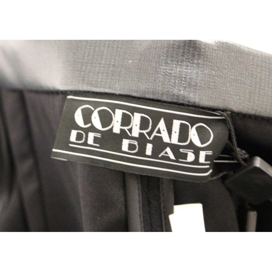 Corrado De Biase Elegant Black Wool-Cotton Blend Skirt Corrado De Biase