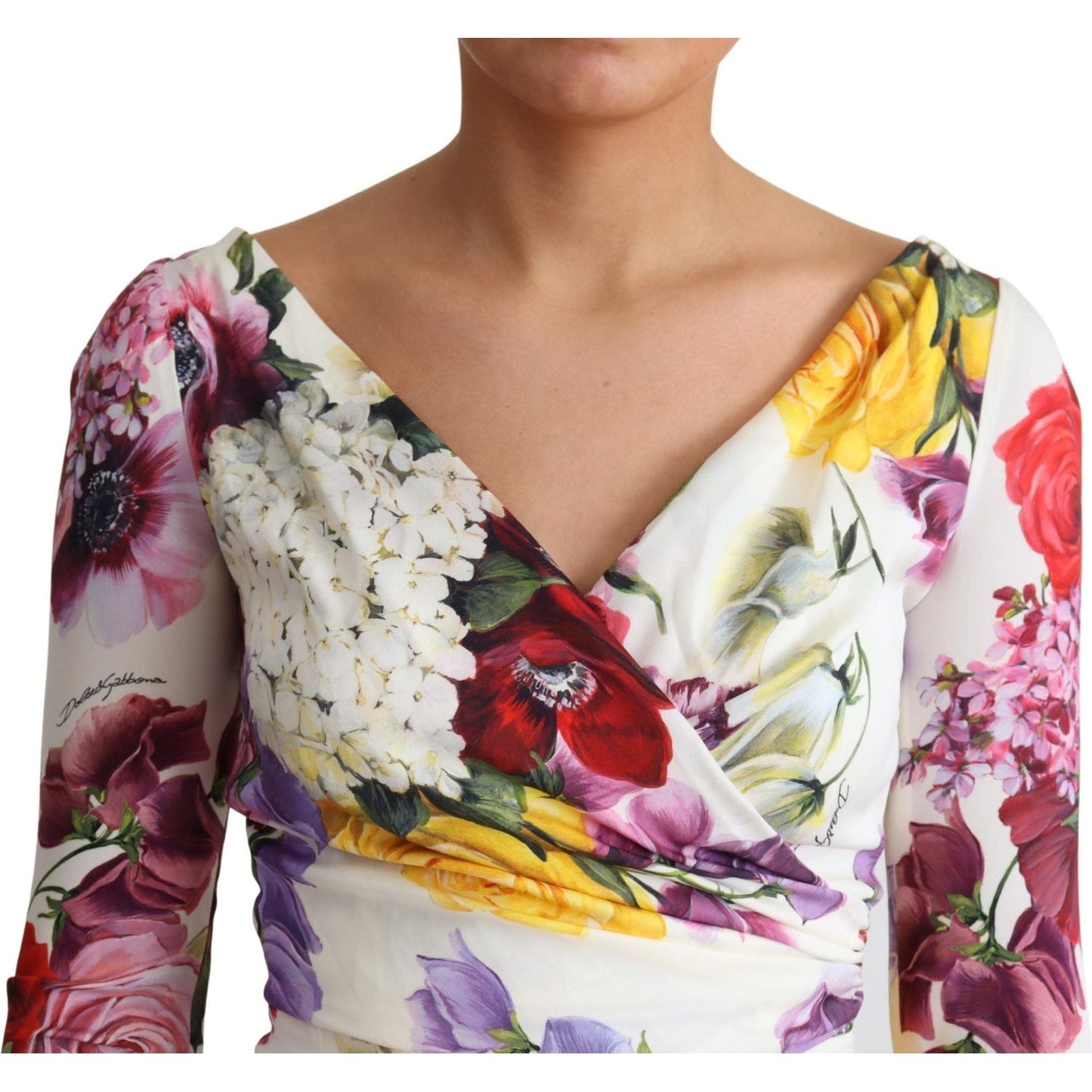 Dolce & Gabbana Elegant Floral Sheath Silk Dress Dolce & Gabbana