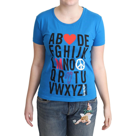 Moschino Chic Alphabet Cotton Tee in Blue Moschino