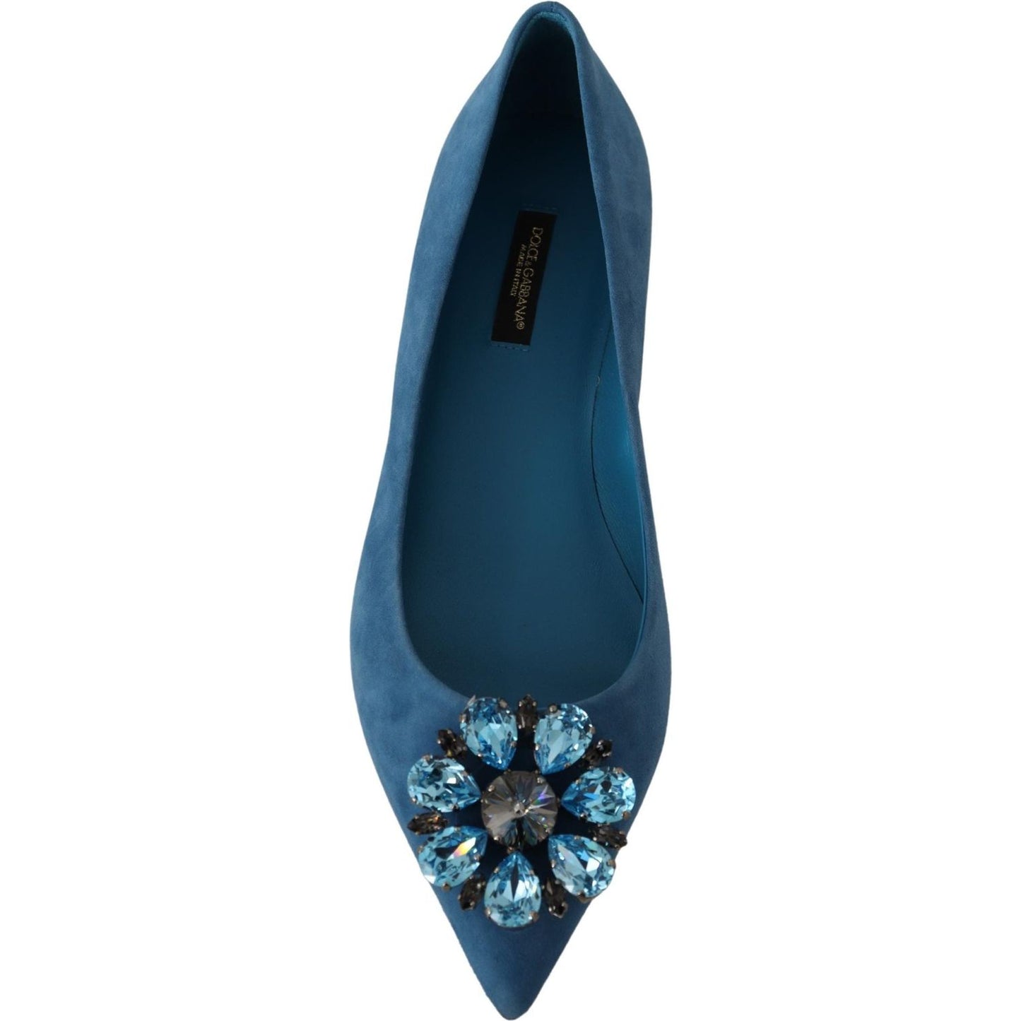 Dolce & Gabbana Elegant Crystal-Embellished Suede Flats Dolce & Gabbana