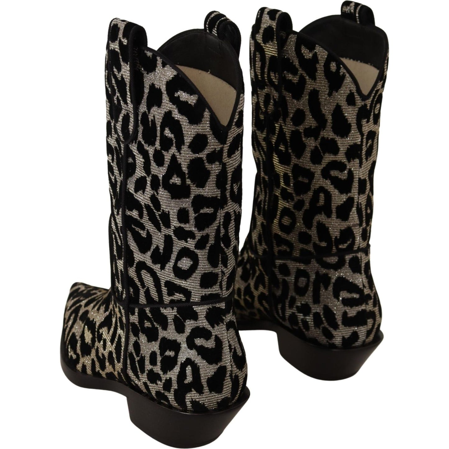 Dolce & Gabbana Elegant Leopard Print Mid Calf Boots