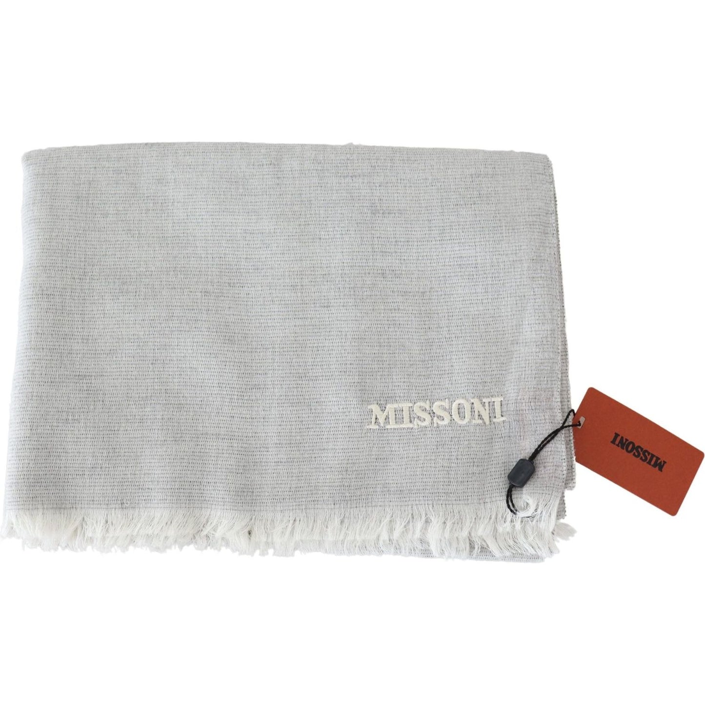 Missoni Elegant Wool Scarf with Signature Embroidery Missoni