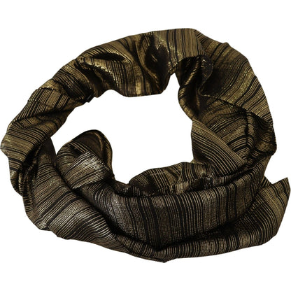 Dolce & Gabbana Metallic Gold Silk Stretch Shawl Wrap Scarf