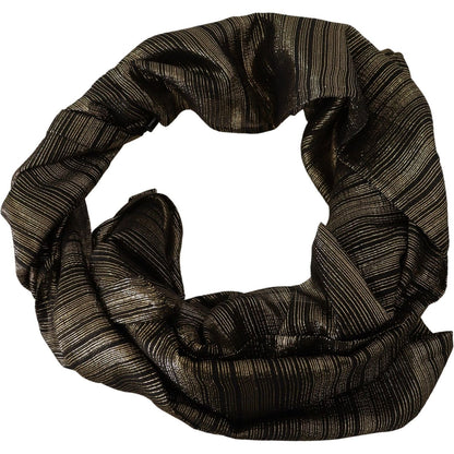 Dolce & Gabbana Metallic Gold Silk Stretch Shawl Wrap Scarf