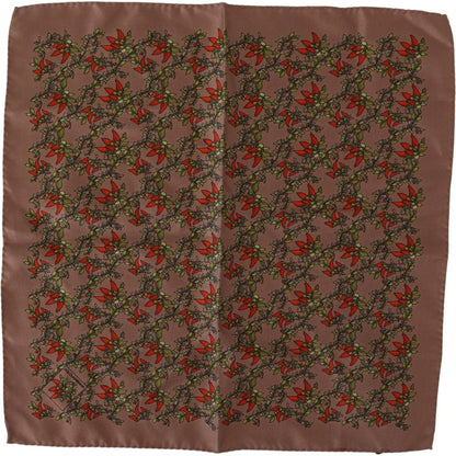 Dolce & Gabbana Brown Carrots Print Silk Handkerchief Dolce & Gabbana