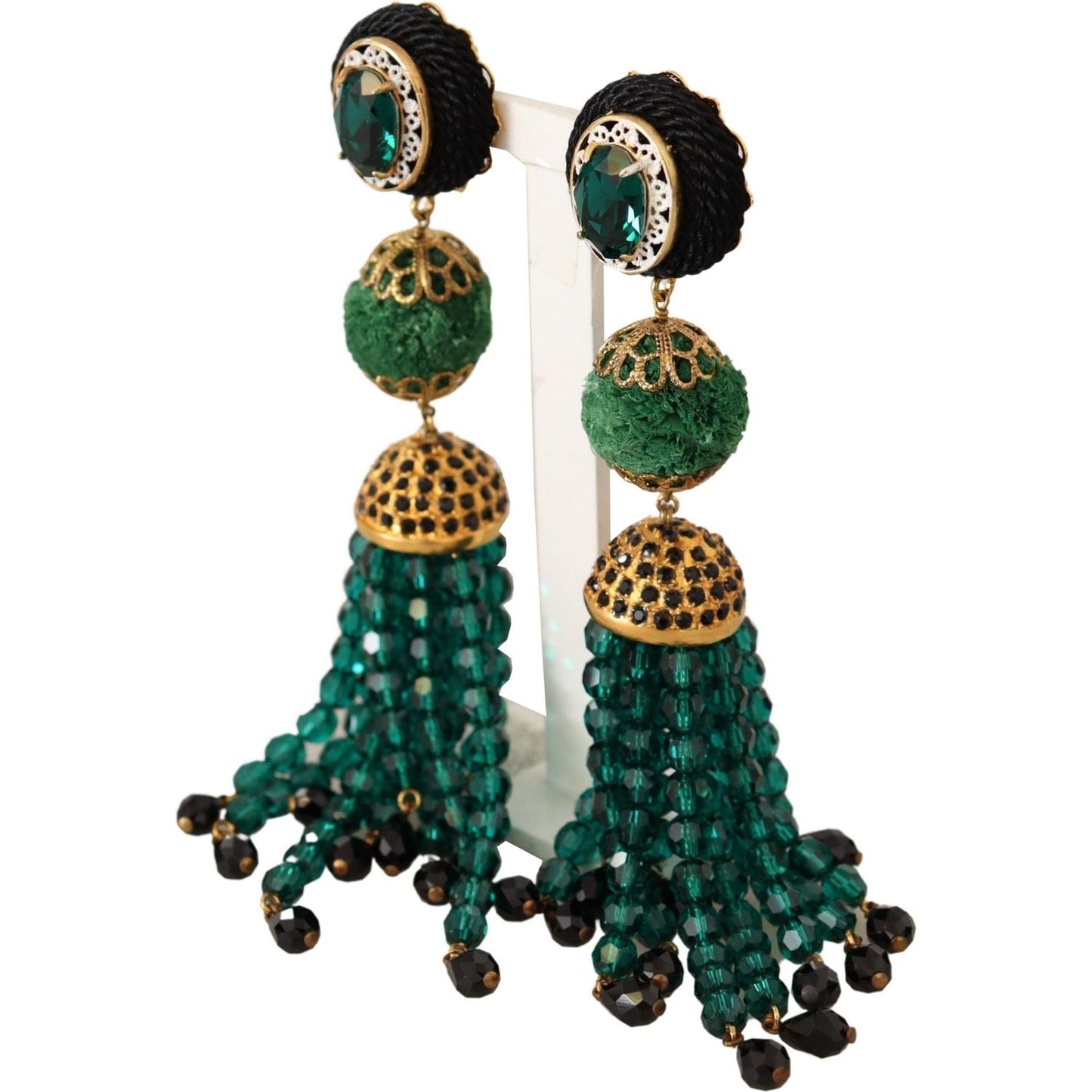 Dolce & Gabbana Elegant Crystal Drop Clip-On Earrings Dolce & Gabbana