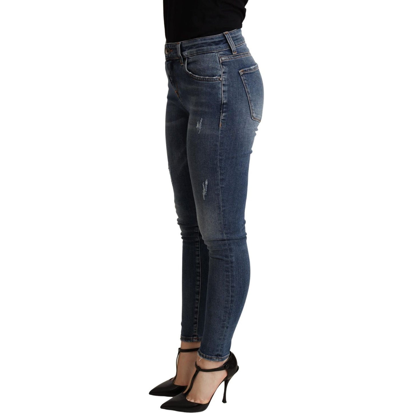 Dolce & Gabbana Elegant Mid Waist Skinny Blue Jeans Dolce & Gabbana