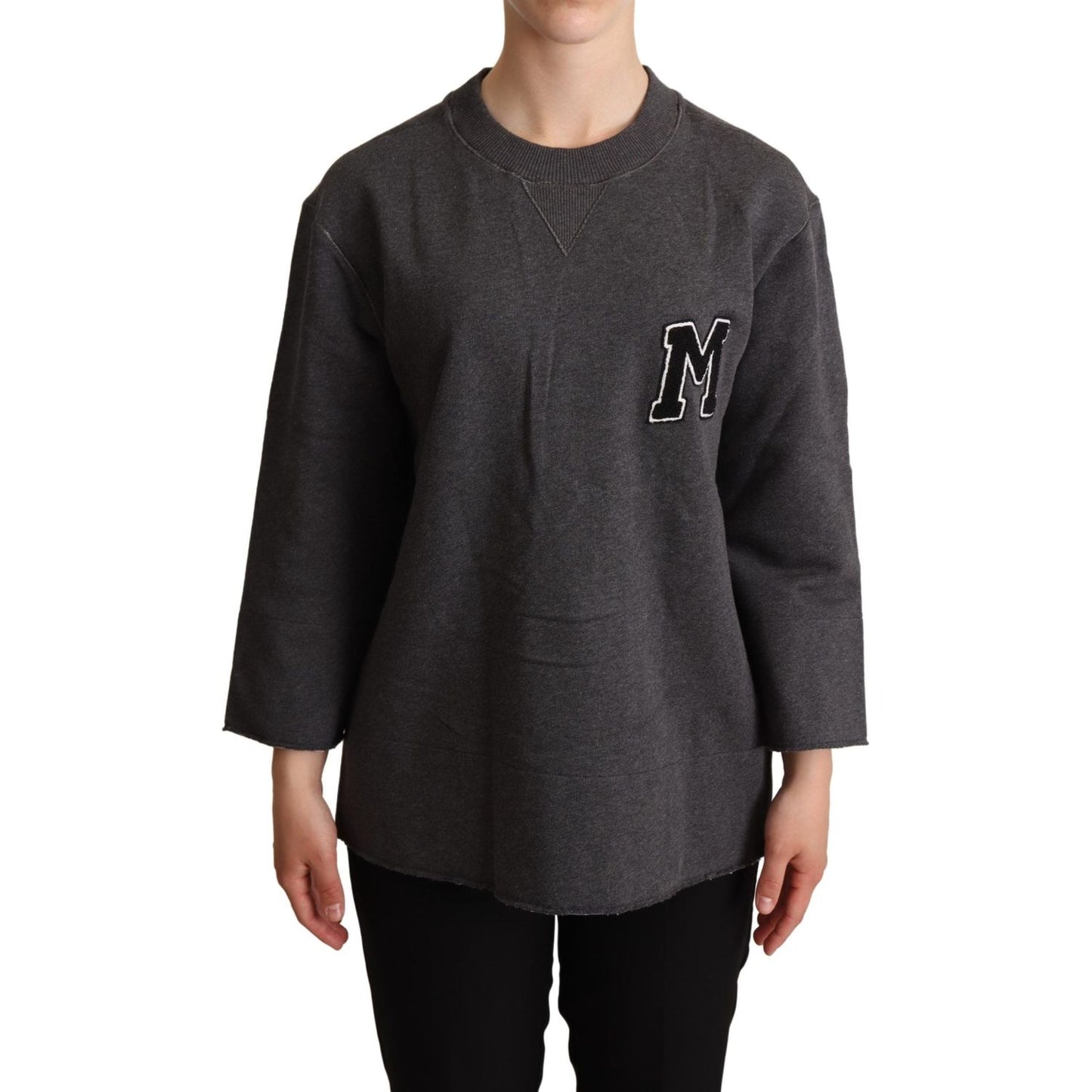 Dolce & Gabbana Gray Embroidered Women Pullover Sweater 1728,67345645728,Clothing,Dolce & Gabbana,Gray,IT38 | S,Material: 100% Cotton,New with tags,Sweaters - Clothing,Sweaters - Women - Clothing,Sweatshirts - Sweaters - Clothing,Women,Women - Clothing