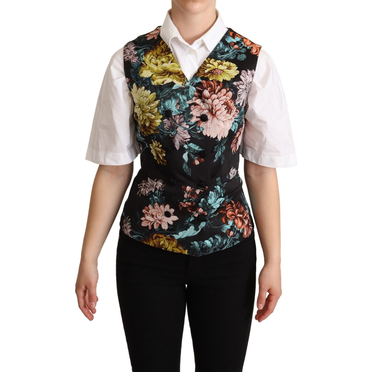 Dolce & Gabbana Exquisite Floral Jacquard Waistcoat Dolce & Gabbana